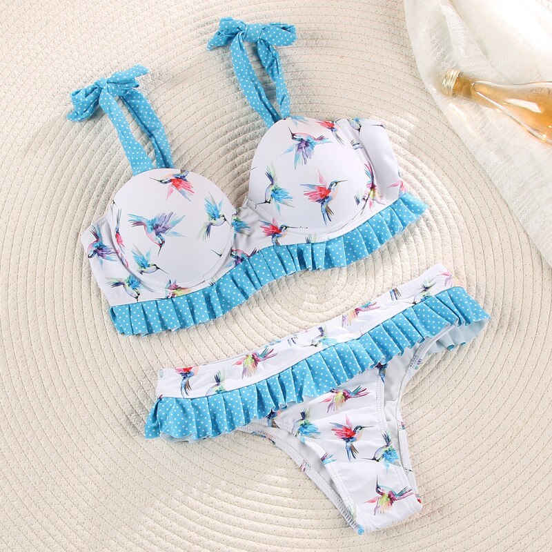 Bikini Floral Swimsuit Women Bathing Suits  Bikini Set Print Swimwear Female