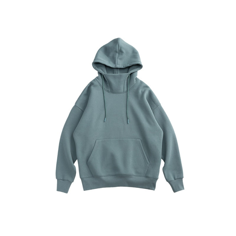Hoodies Men Winter Warm High Collar Oversized Hoodies Unisex Hooded Sweatshirts