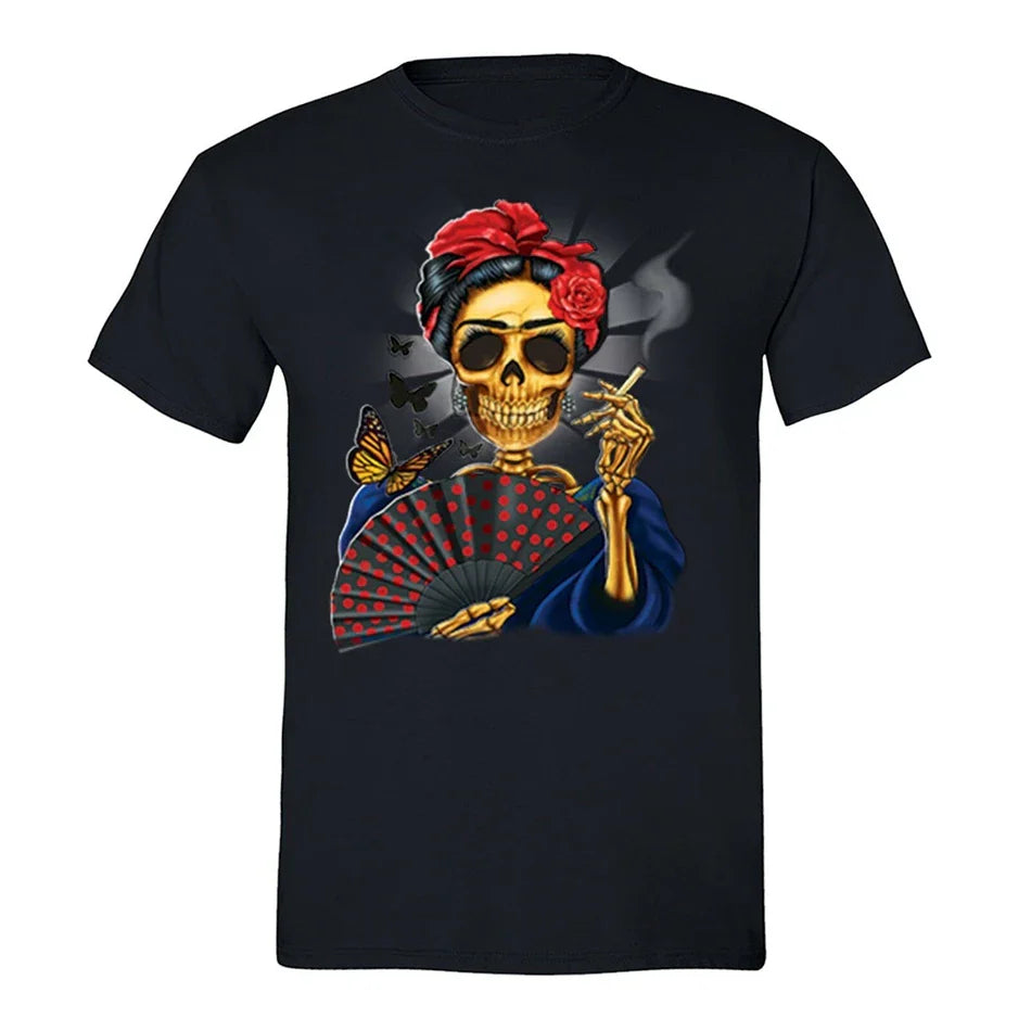 Men Skeleton Skull Day Dead T-Shirt
