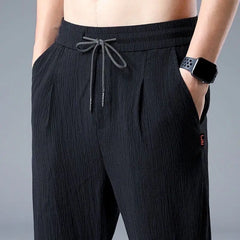 Ice Silk Linen Man Pants Casual Sweatpants Male Quick-dry Sport Ankle-length Harem trousers
