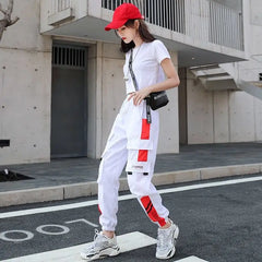 Summer 2024 Women's Lace-Up Cargo Pants: High Waist, Loose Fit