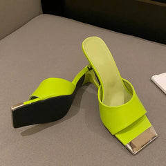 Silver Tip Kitten Mule Heels