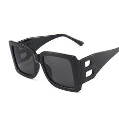 'B' Oversized Square Frame Sunglasses