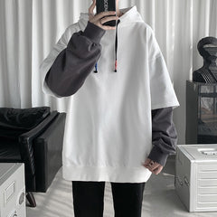 Spring Autumn Fashion Harajuku Patchwork Casual Oversized Hoodies Hip Hop