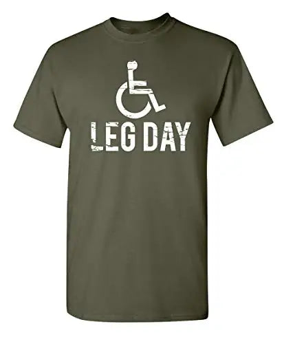 Men's Leg Day Print Casual Tees Tops