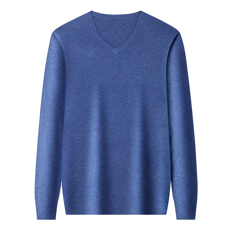 Sweaters men Classic Style Business Casual Pullover V-neck Thin Brand Bottoming Shirt