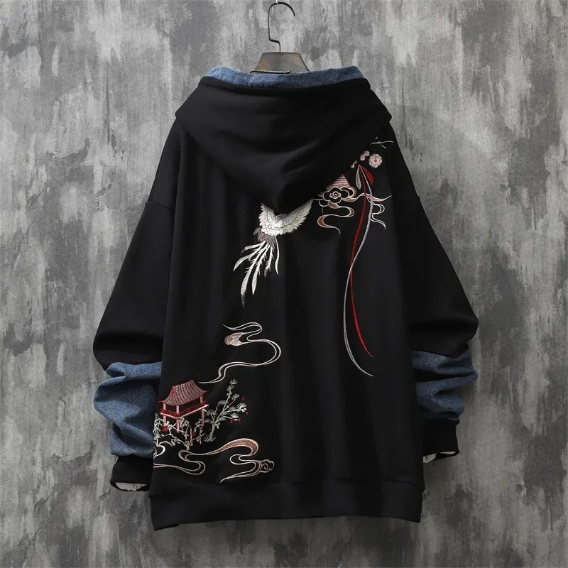 Sweatshirt Men Clothing Hoodies Moletom Spring Autumn Loose Vintage Top