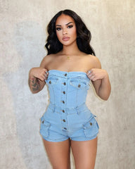 Downtown Views Denim Jumpsuit