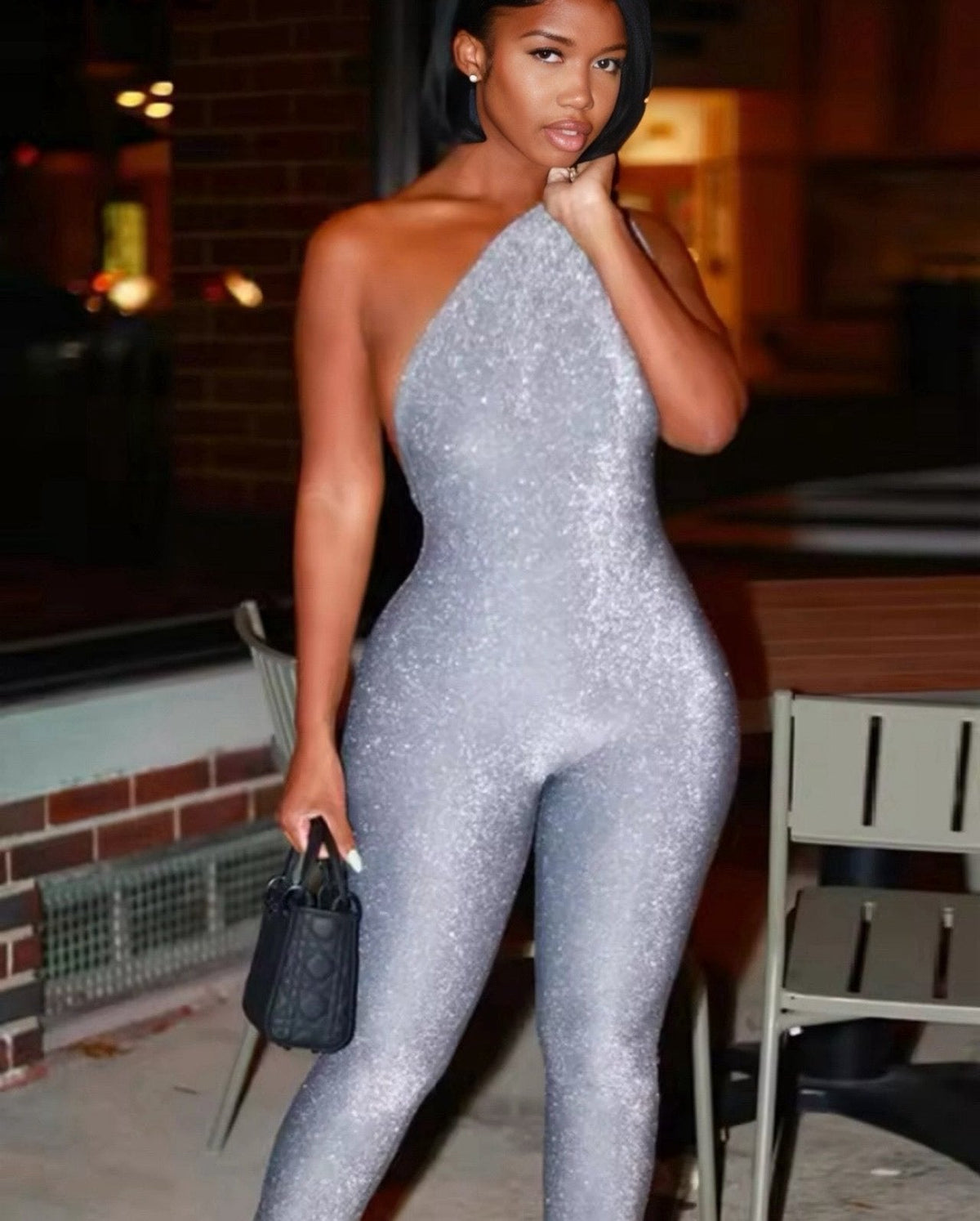 Sparkle And Snatched One Piece Backless Jumpsuit