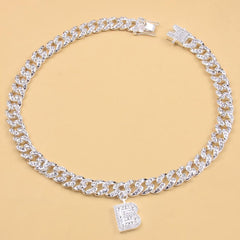 Iced Out Initial Letter Necklace