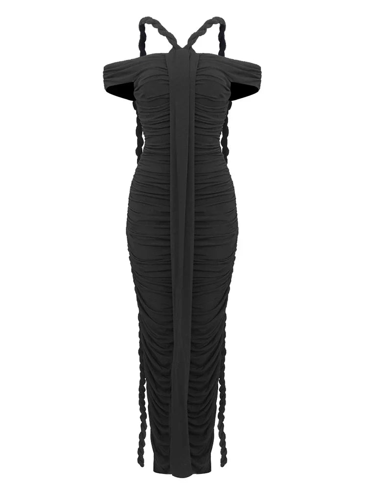 Iconic Braided Tassel Bodycon Dress