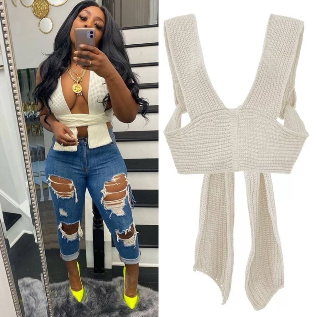 Irregular Knitted Bandage Top