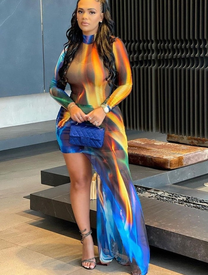 Irregular Ruched Maxi Dress