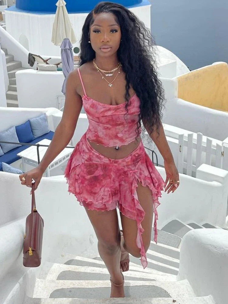 Lexa Ruffles Mini Skirt Set