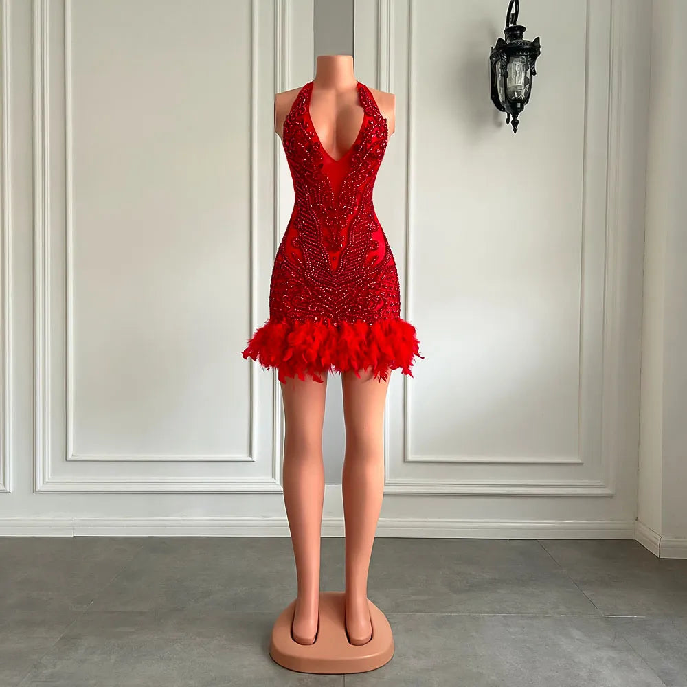 Lilian Feather Mini Dress