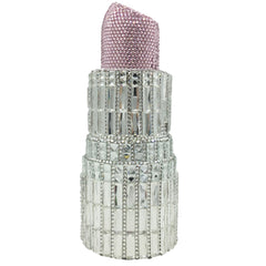 Lipstick Rhinestone Mini Clutch Bag