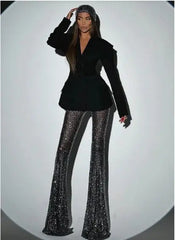 Livia Blazer Sequins Pants Set
