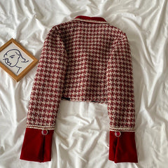 London Tweed Plaid Skirt Set