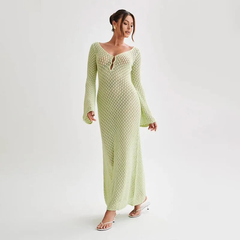 Long Beach Knit Maxi Dress