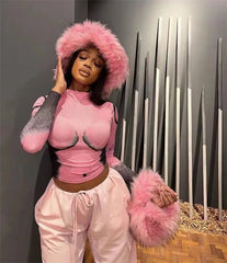 Luxury Fluffy Hat & Bag Set