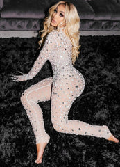 Luxury Pearl Mesh Jumpsuit