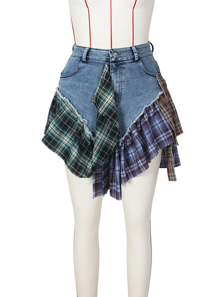 Manci Denim High Waist Skirt