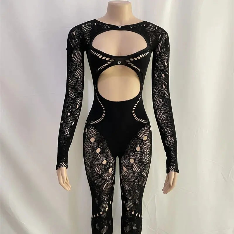 Marina Mesh Rhinestone Jumpsuit
