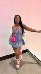 Melinda Ruffles Ruched Mini Dress