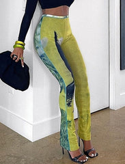 Mesh Tie Dye Wide Leg Pants