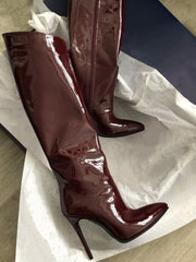 Metallic Mirror Knee Boots