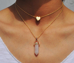 Natural Stone Choker Necklace 2 Layers