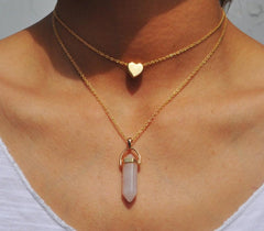 Natural Stone Choker Necklace 2 Layers