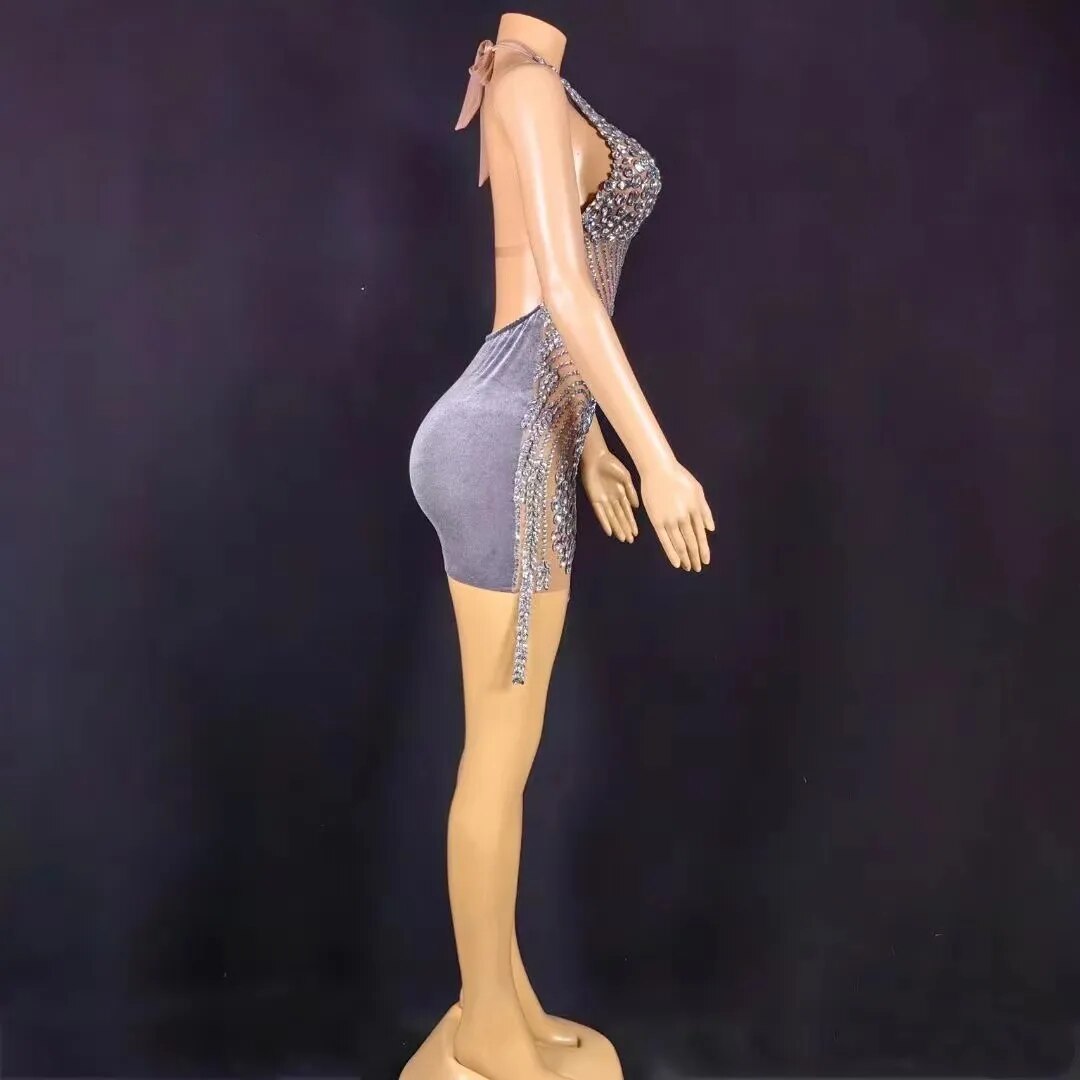 Backless Rhinestone Nova Rhinestone Backless Dress – Oatat