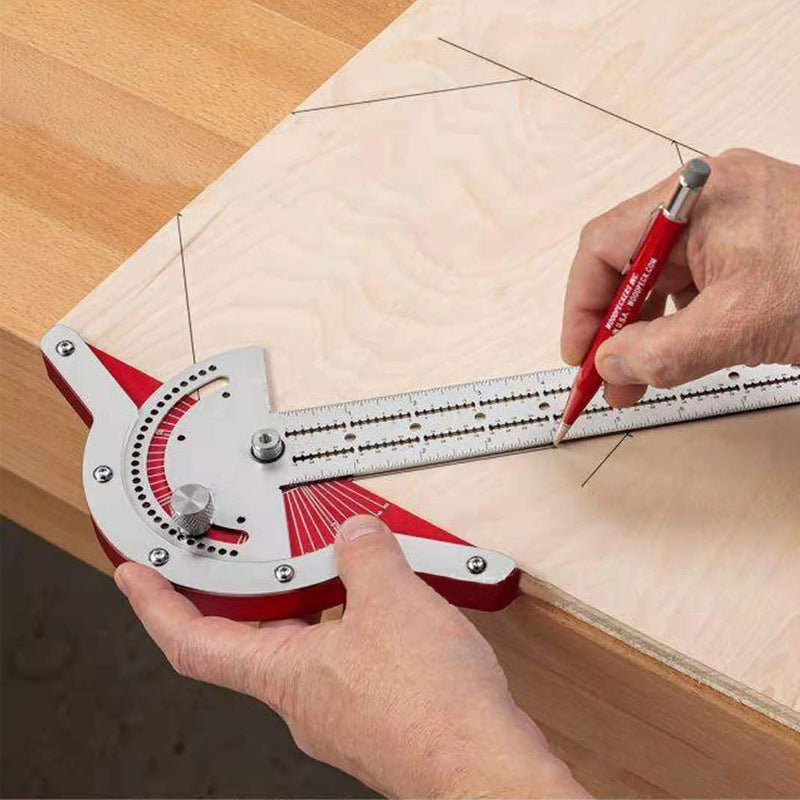 CraftProâ„?- Pivoting edge ruler for woodworking
