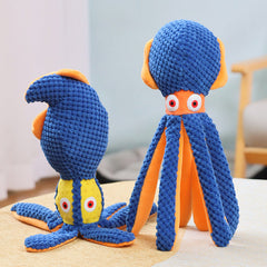 Pet Dog Plush Squeaky Octopus Toys Crinkle Paper