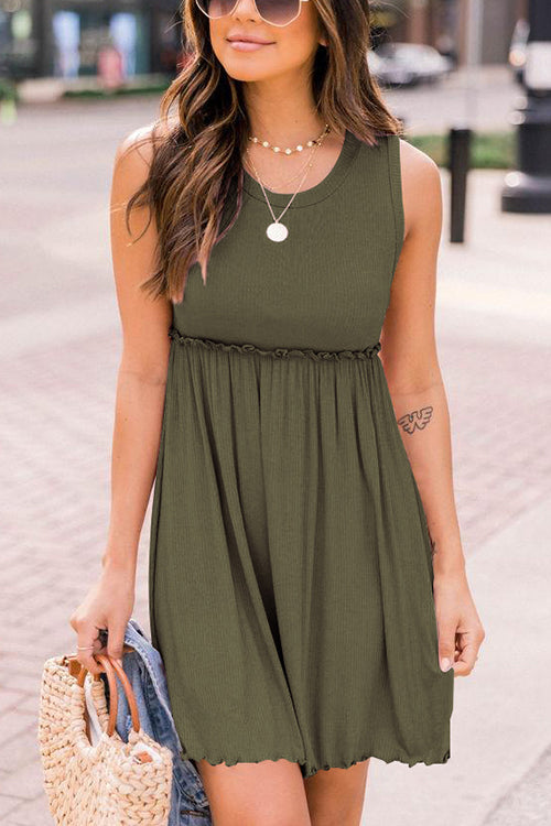 Ruffles Waist Tank Mini Dress