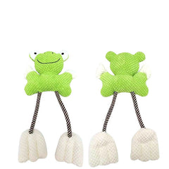 Pet Dog Plush Squeaky Toys Rope Frog