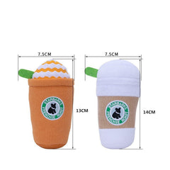 Dog Plush Squeaky Toys Coffee Cup