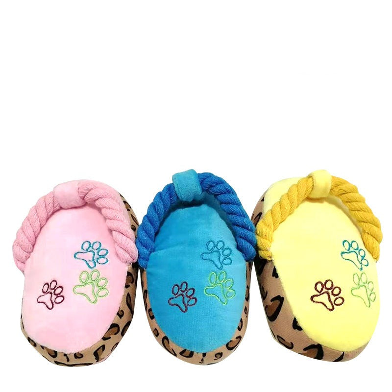 Pet Plush Slippers Dog Squeaky Toys