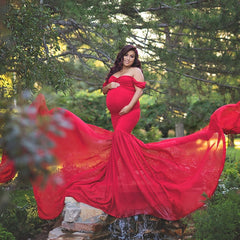 Off Shoulder Maxi Maternity Gown