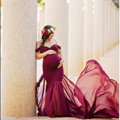 Off Shoulder Maxi Maternity Gown