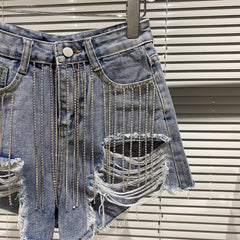 Olivia Tassel Denim Short Jeans