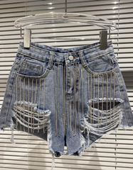 Olivia Tassel Denim Short Jeans
