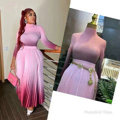 Paris Gradient Pleated Skirt Set