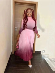Paris Gradient Pleated Skirt Set