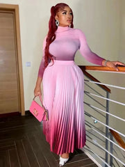 Paris Gradient Pleated Skirt Set