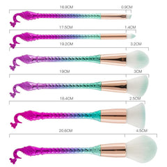 Peacock Mermaid Makeup Brush Set