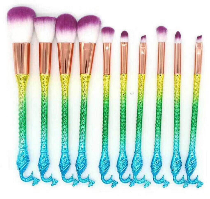 Peacock Mermaid Makeup Brush Set