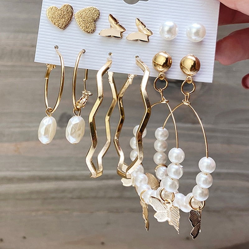 Pearl Earrings Set