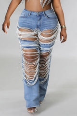 Pearls Diamond Jeans